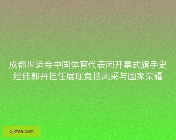成都世运会中国体育代表团开幕式旗手史经纬郭丹担任展现竞技风采与国家荣耀