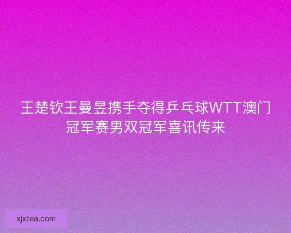 王楚钦王曼昱携手夺得乒乓球WTT澳门冠军赛男双冠军喜讯传来