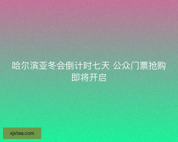 哈尔滨亚冬会倒计时七天 公众门票抢购即将开启 哈尔滨亚冬会倒计时七天 公众门票抢购即将开启
