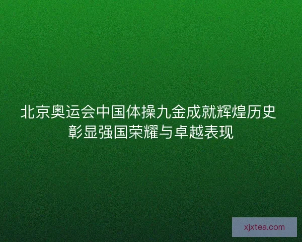 北京奥运会中国体操九金成就辉煌历史 彰显强国荣耀与卓越表现