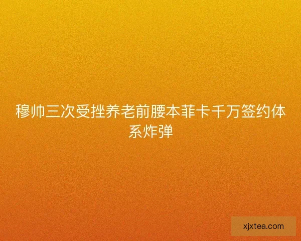 穆帅三次受挫养老前腰本菲卡千万签约体系炸弹